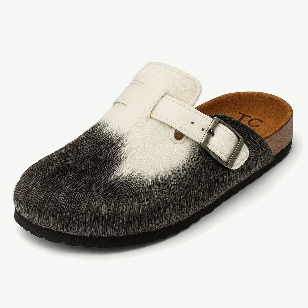 Tru Cowhide Clogs-Black&White
