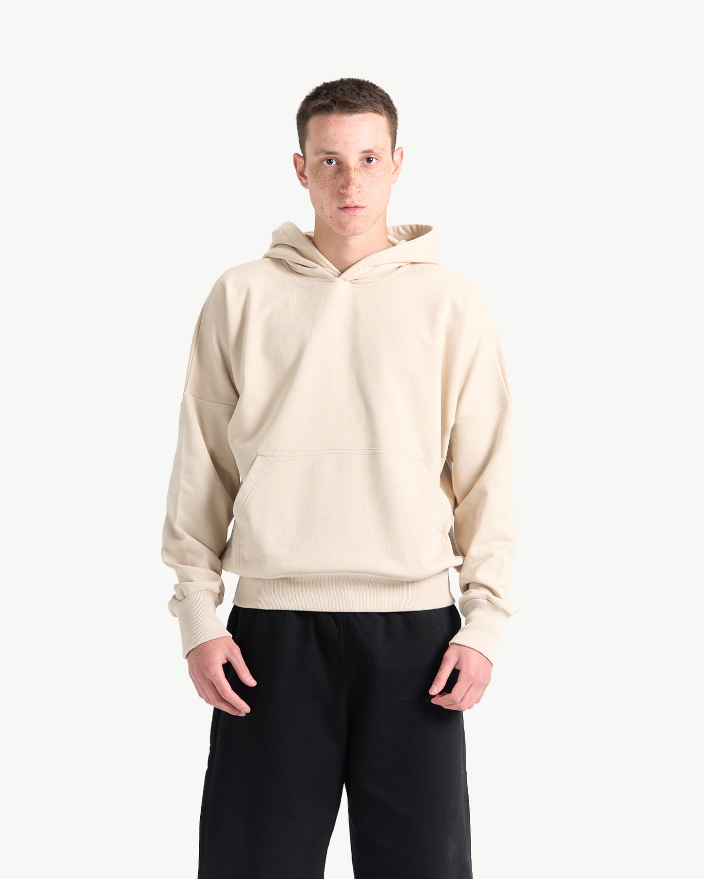 SOLID HOODIE - BEIGE