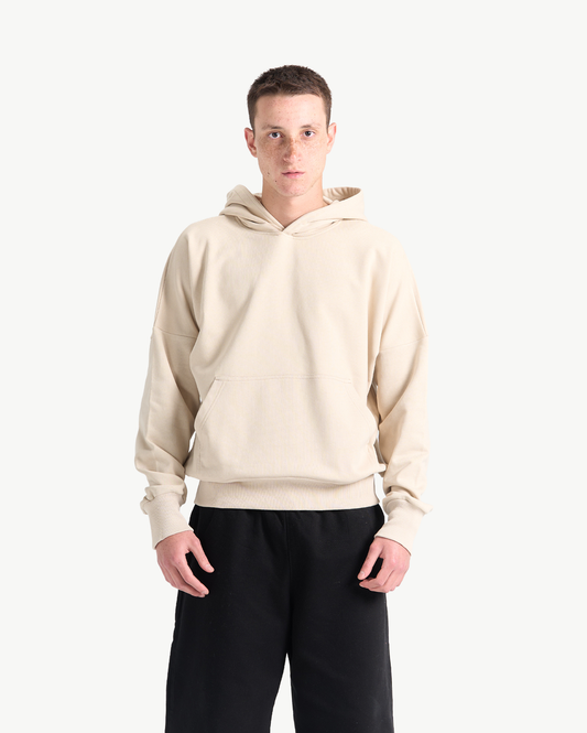 SOLID HOODIE - BEIGE