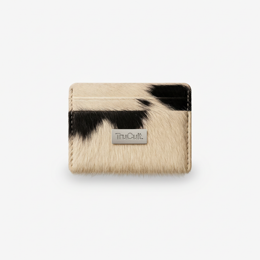 Tru Cowhide Cardholder-White&Black
