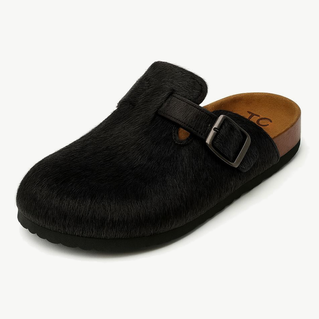 Tru Cowhide Clogs-Black
