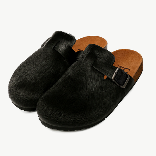 Tru Cowhide Clogs-Black