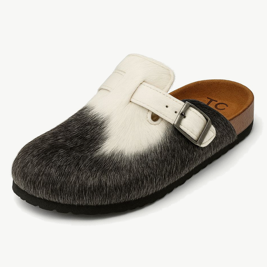 TRU COWHIDE CLOGS - BLACK&WHITE